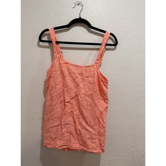Athleta Voyager 100% Linen Tank Top Womens Sunset Glow Adjustable  Size  Medium - Picture 1 of 5